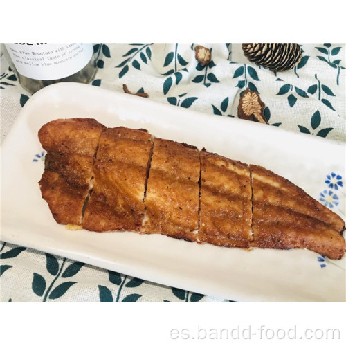 Delicioso filete de pescado sazonado congelado